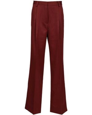 Dries Van Noten Straight-Leg Pleated Pants - Red