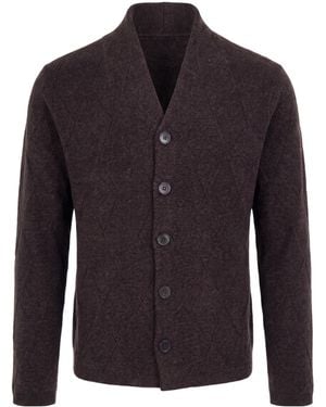 Emporio Armani Textured Knit Cardigan - Blue