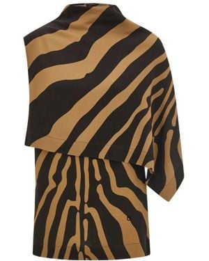 Ferragamo Sleeveless Animal Print Top - Multicolour
