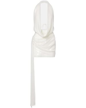 Alex Perry Bridal Sequined Open-Back Minidress - White