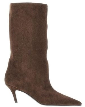 AMINA MUADDI Fiona Pointed-Toe Boots - Brown