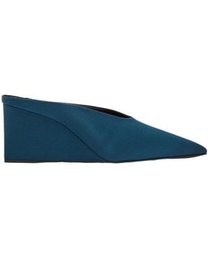 Alaïa Satin Wedge Mules - Blue