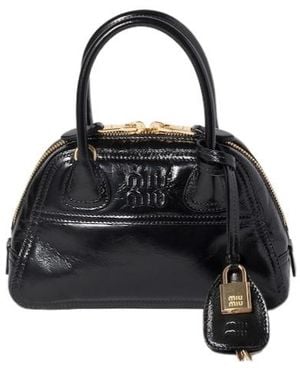 Miu Miu Vivant Shiny Leather Mini-Bag - Black