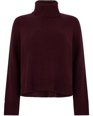 Vince Cropped Turtleneck Knitted Sweater - Purple