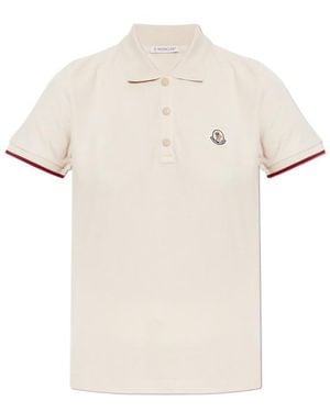 Moncler Logo Patch Short-Sleeved Polo Shirt - White