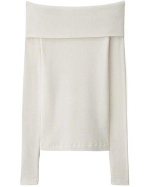 Lisa Yang Claudina Off-Shoulder Knitted Top - White