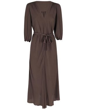 Seventy V-Neck Dress - Brown