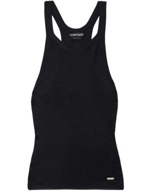 Tom Ford Embellished Silk Tank - Black