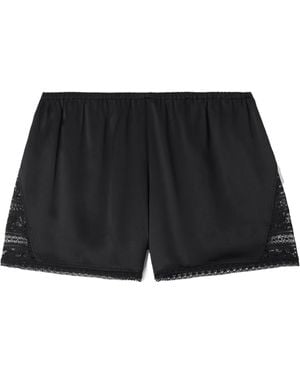 Eres Dévoilée Lace-Trim Silk Shorts - Black