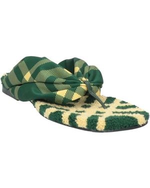 Burberry Checkered Slippers - Green