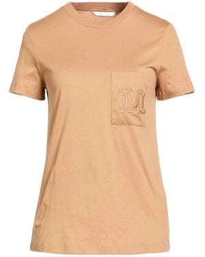 Max Mara Plain Color T-Shirts - Natural