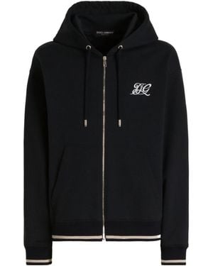 Dolce & Gabbana Cotton Hooded Sweatshirt - Black