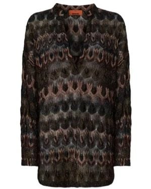 Missoni V-Neck Textured Blouse - Black