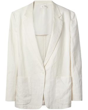 The Row Enza Single Breasted Tailored Blazer - White