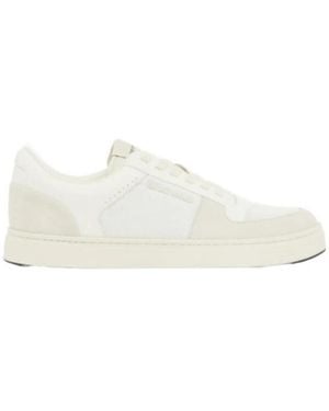 Emporio Armani Lace-Up Low-Top Flat Trainers - White