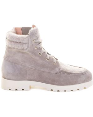Santoni Round Toe Ankle Boots - Grey
