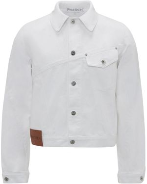 JW Anderson Cropped Twisted Denim Jacket - White