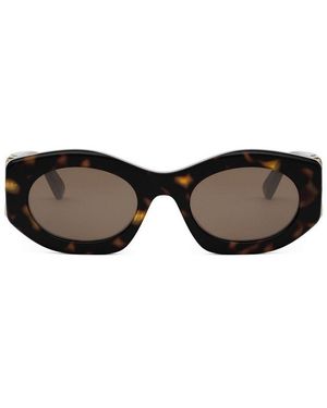 BVLGARI Calla Oval Frame Sunglasses - Brown