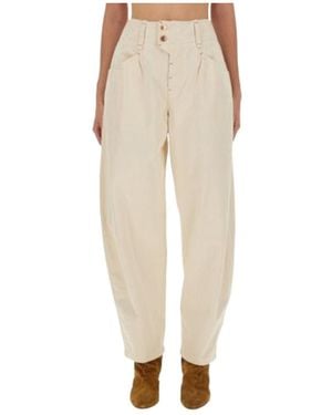 Isabel Marant Oumaya High-Waisted Pocket Trousers - Natural
