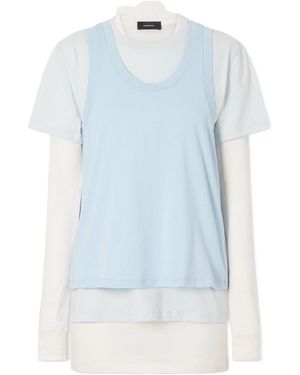 Wardrobe NYC Layered Cotton-Jersey T-Shirt - Blue