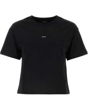 A.P.C. Logo Detailed Crewneck T-Shirt - Black
