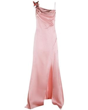 Blumarine Butterfly-Detail Draped Dress - Pink