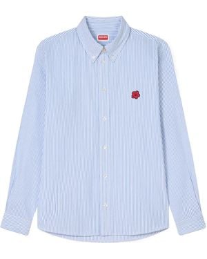 KENZO 'Boke Flower' Embroidered Casual Shirt - Blue