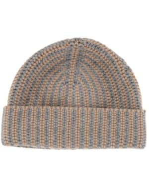 Lorena Antoniazzi Striped Knit Hat - Brown