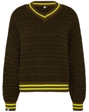 The Upside Castilla Clementine V-Neck Sweater - Green