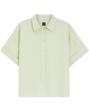 BOSS Turn-Up Short-Sleeve Shirt - White