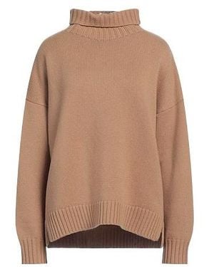 Max Mara Solid Turtleneck Knit Top - Brown
