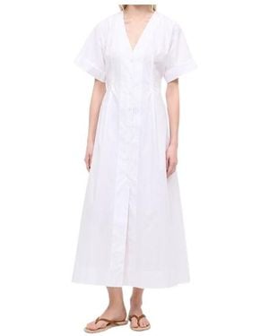 STAUD Short-Sleeved Dress - White