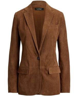 Ralph Lauren Goat-Suede Blazer - Brown