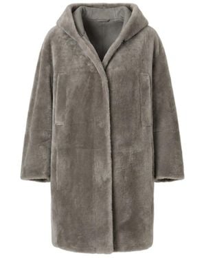 Peserico Double-Faced Long-Sleeve Coat - Gray
