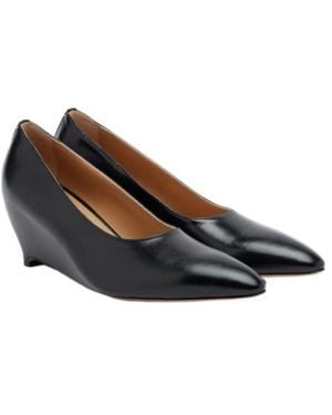 Maison Margiela Leather Wedge Court Shoes - Black