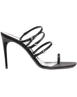 Saint Laurent Jerry Square Open Toe Mules - White
