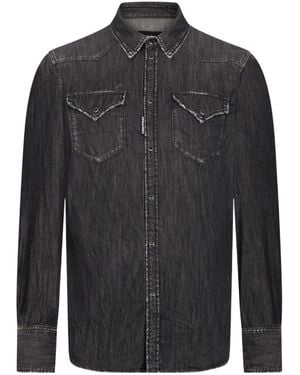 DSquared² Long Sleeved Denim Shirt - Grey