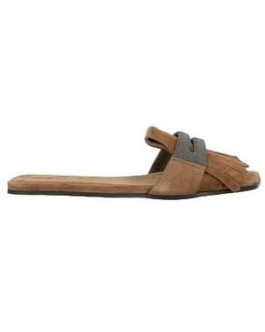 Brunello Cucinelli Suede Slippers - Brown
