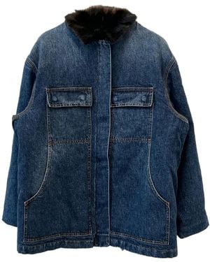 Magda Butrym Patch-Pocket Denim Jacket - Blue