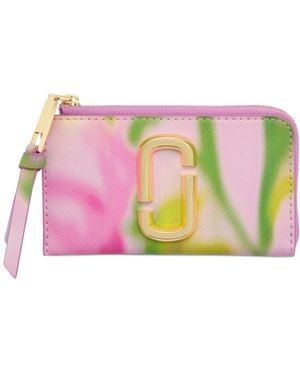 Marc Jacobs The Blurred Floral Snapshot Top Zip Multi Wallet - Pink