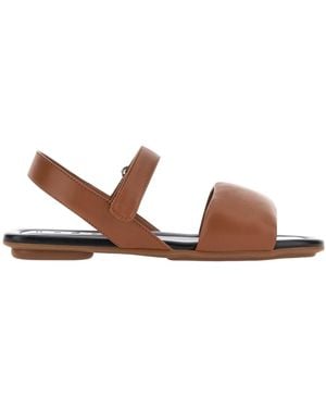 Hogan Leather Flats - Brown
