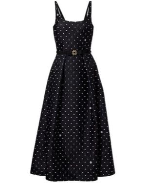 Elie Saab Polka-Dot Midi Dress - Black