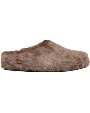 Birkenstock Amsterdam Shearling Clogs - Brown