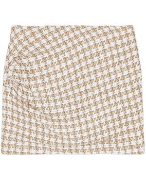 IRO Gathered-Detail Tweed Skirt - Natural