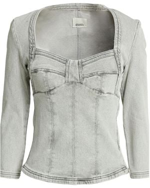 Isabel Marant Colourful Denim Long-Sleeve Top - Grey