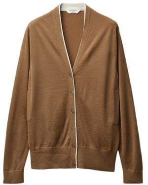 Versace Logo Embroidered Button-Up Cardigan - Brown