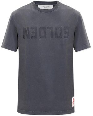 Golden Goose Logo Printed Crewneck T-Shirt - Grey