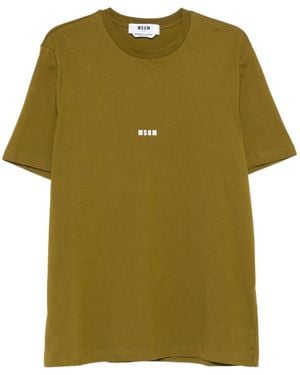 MSGM Logo-Print T-Shirt - Green
