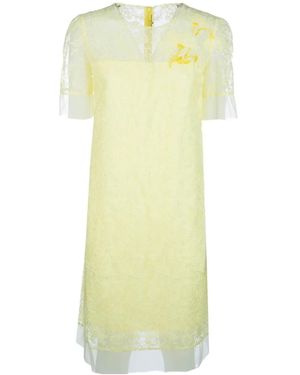 Ermanno Scervino Floral-Embroidered Midi Dress - Yellow