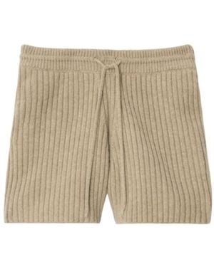 Burberry Ribbed Check-Pocket Shorts - Natural